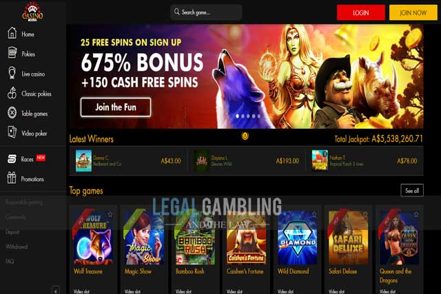 Casino Moons Homepage