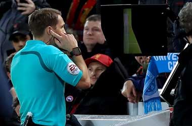 Craig Pawson reviews VAR footage during Liverpool vs West Brom FA Cup 4th Round 2018