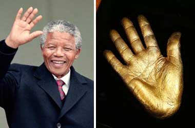 Nelson Madela's Golden Hand Casts