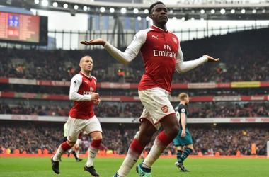 Danny Welbeck celebrates scoring winning goal against Southampton FC: April 8th 2018