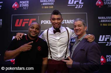 Daniel Cormier, Johnny Walker and Bruce Buffer