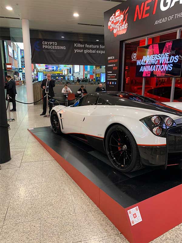 NetGaming Pagani Huayra (side view) at ICE London 2020