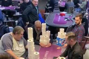 People playing with toilet rolls at the Eltham Terrance Club