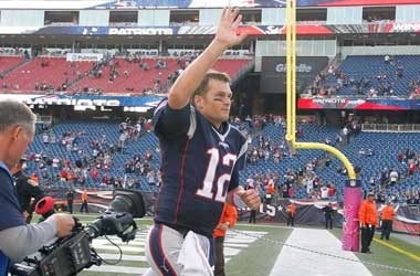 Tom Brady waving goodbye to the New England Patriots