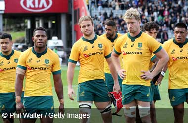 Australian Rugby players after defeat to New Zealand in Second Test of Bledisloe Cup