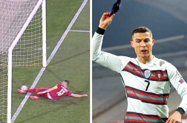 Cristiano Ronaldo reacts to disallowed goal vs Serbia in World Cup Qualifier 2021