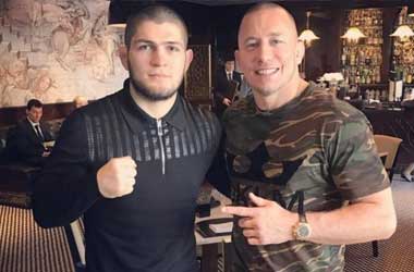 Dana White Opens Talks For Potential GSP vs. Khabib Fight At 165 lbs