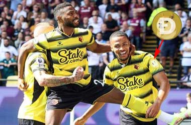 Watford FC reveal sleeve sponsor Dogecoin during Opening day win against Aston Villa