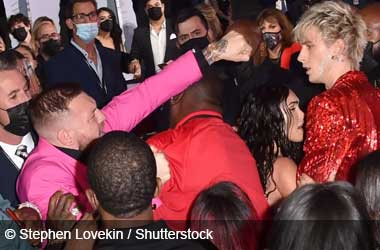 Conor McGregor throwing a punch at Machine Gun Kelly at the MTV Video Music Awards 