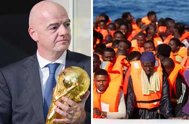 Gianni Infantino and African Migrants crossing the Mediterranean