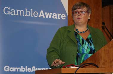 Carolyn Harris talking at a GambleAware Event