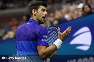 Novak Djokovic at US Open questioning a decision