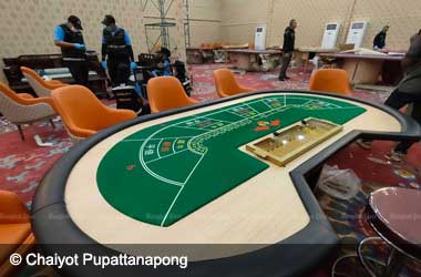 A gambling den raided in Pattaya, Chon Buri Thailand