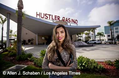 Robbi Jade Lew outside Hustler Casino