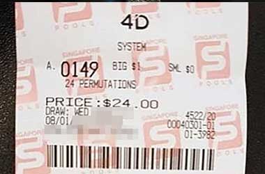 4D Singapore Pools lottery ticket