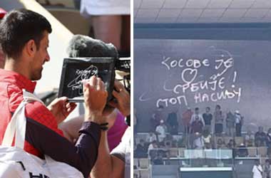 Novak Djokovic writes Kosovo message at the French Open 2023