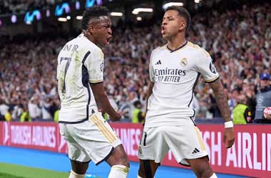 Rodrygo perfroms  SIUUUU celebration vs. Manchester City in UEFA Champions League 2024: Quarter Final 1st Leg