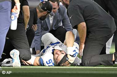 Hutchinson Fractures Tibia During Lions’ Big Win Against Cowboys