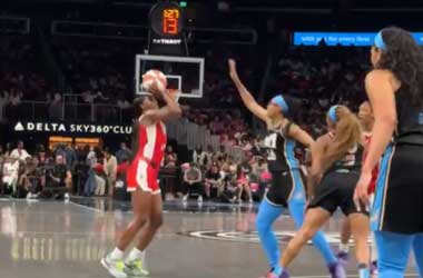 Jackie Young scores three pointer in win against Atlanta Dream during 2026 WNBA Season