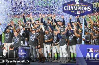 Tampa Bay Rays celebrate winning the 2026 American League Championship Series